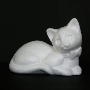 Katt liggande i polystyren 13,5cm