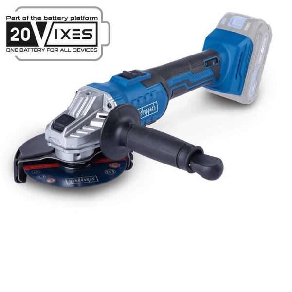 Batterifri vinkel sliber C-AG125-X - 125mm - SCHEPPACH 20V IXES - uden batteri eller oplader