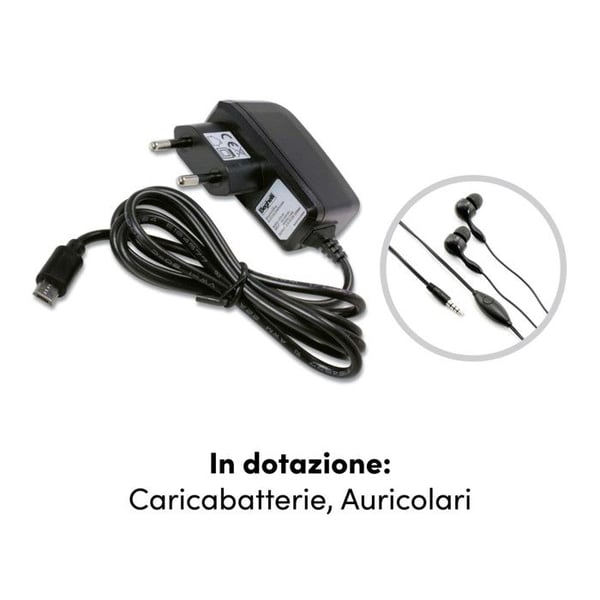 Telefon til seniorer - BEGHELLI - SLV40 - Sort - SOS-knap - Store baggrundsbelyste taster
