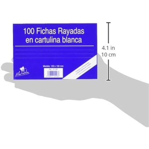 Ränderade kort - MARIOLA - 3113R - Förpackning med 100 - 150 x 100 mm - Kontorsmaterial