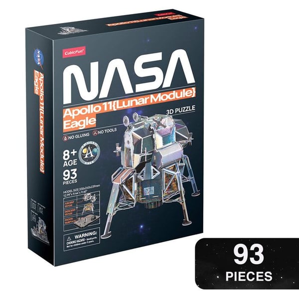 3D-pussel Lunar Module Eagle, 3D-pussel för barn, modell att bygga för vuxna, present till 8-årig pojke, modeller och modellering