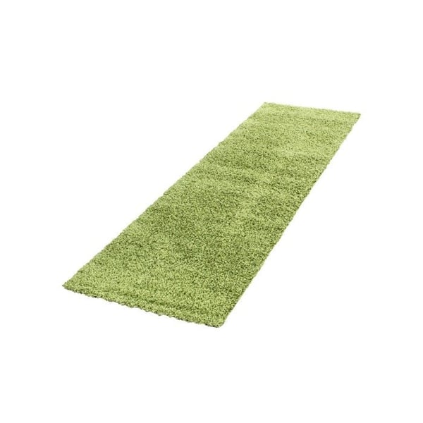 Mjuk och fluffig shaggy matta 30 mm för vardagsrum och sovrum (Dimension: 80x150 cm - Färg: Grön)