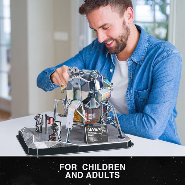 3D-pussel Lunar Module Eagle, 3D-pussel för barn, modell att bygga för vuxna, present till 8-årig pojke, modeller och modellering