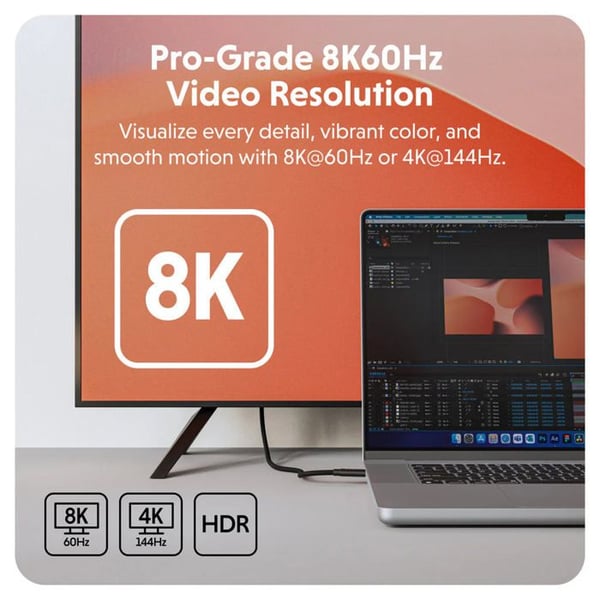 USB4-kabel - HYPERDRIVE - HyperDrive US - 40 Gbps - Färg Svart - Optimerad Prestanda