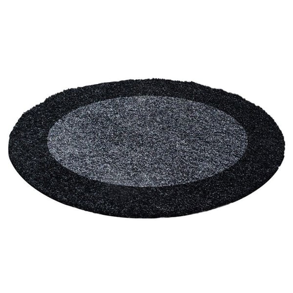 Ayyildiz - Tapis Shaggy lång lugg design ANTRACIT GRÅ - (120x120 cm rund)