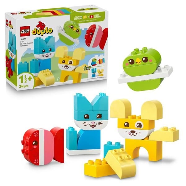LEGO DUPLO Min Första 10477 De Fina Kreativa Djur 3-i-1 - Kreativ Spel 1 år - Motorik