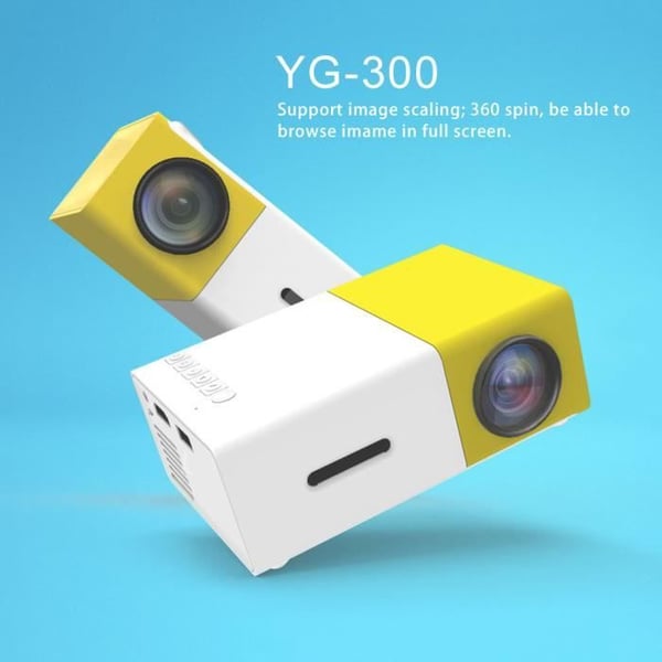 Mini projektor YG300 - LED - Full HD 1080P - Gul - 25 ANSI Lumen - Bio