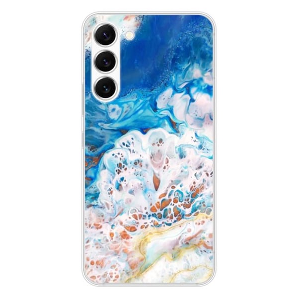 Tryckt silikonfodral som är kompatibelt med Samsung Galaxy S23 Ocean marmor