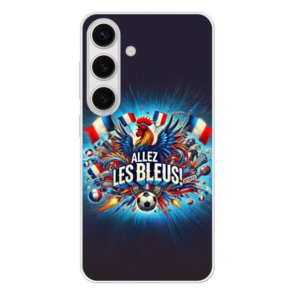 Coque i silikonförstärkt tryckt kompatibel med Samsung Galaxy S24 Allez les bleus
