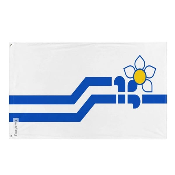 Fransk-Kolombiansk Flagga – 90 x 150 cm – Hållbar Polyester – 2 Metallöglor – Inomhus / Utomhus – Pixelforma