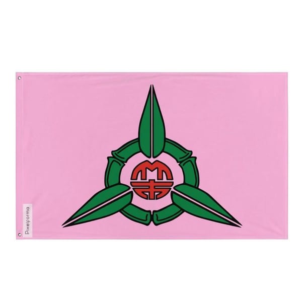 Hsinchu-flagga – 60 x 90 cm – Hållbar polyester – 2 metallöljett – Inomhus-/utomhusbruk – Pixelforma