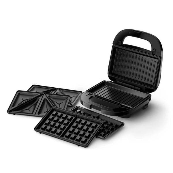 Croque monsieur 3 i 1 Philips HD2350/80 brödrost & våffeljärn svart/metal Serie 5000, 750W