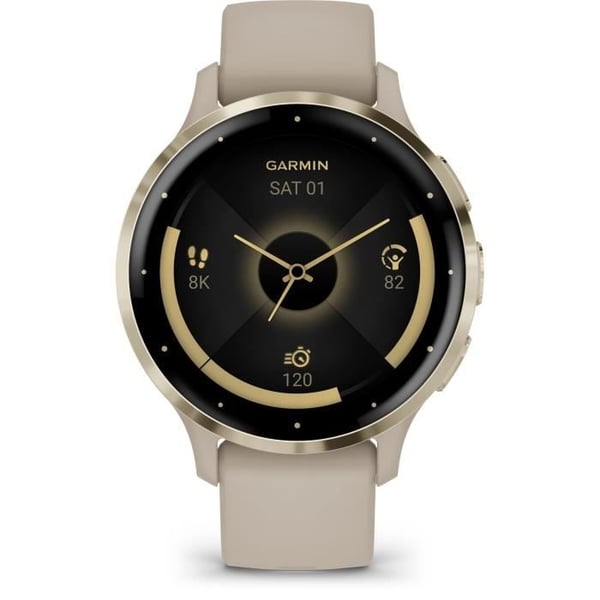 GPS-klocka Venu 3S GARMIN, 30,4mm (1,2"), Mjuk Guldstål, linnehus och linne-silikonband