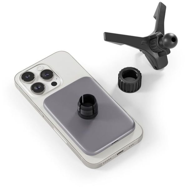 Trådlös bil-laddare - EPICO - Qi2 Mag - Silver/Vitt - 15W - Magnetiskt stöd