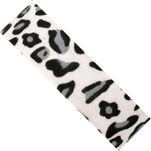 MégaCréa DIY - Fabric tape Leopardtejp svart vit 1,5 cm x 3 m
