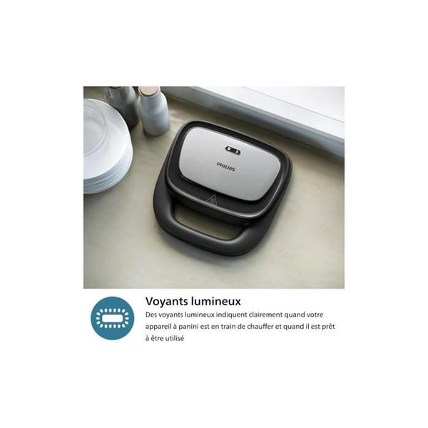 Croque monsieur 3 i 1 Philips HD2350/80 brödrost & våffeljärn svart/metal Serie 5000, 750W
