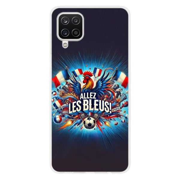 1001Coques - Silikonfodral kompatibelt med Samsung Galaxy A12 5G - Motiv allez les bleus - Originaldesign tryckt i Frankrike