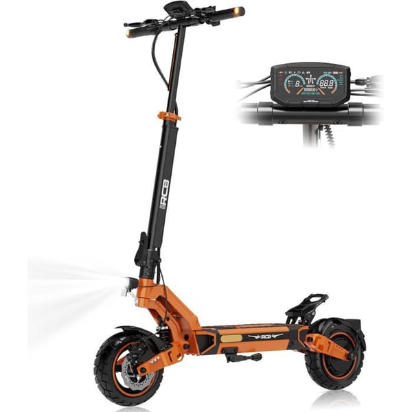 El-scooter D7 PRO-NFC-27Ah ABE 500W/1600W 48V Räckvidd 110-130km Däck 10'' Dubbel skivbroms Fällbar APP RCB