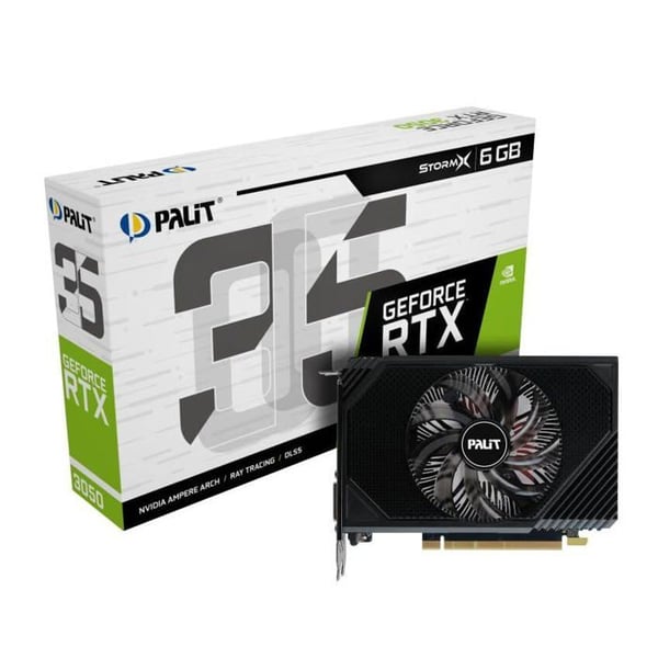 Grafikkort - Palit - GeForce RTX 3050 StormX - 6 Go - Mini ITX - PCI Express 3.0 x16