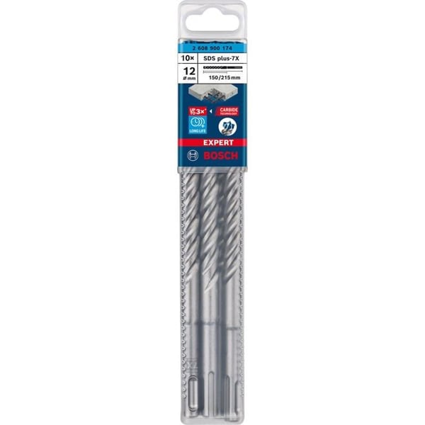 Betongborr - BOSCH EXPERT - 7X - 12 x 150 mm - 10 stycken - Hårdmetallhuvud