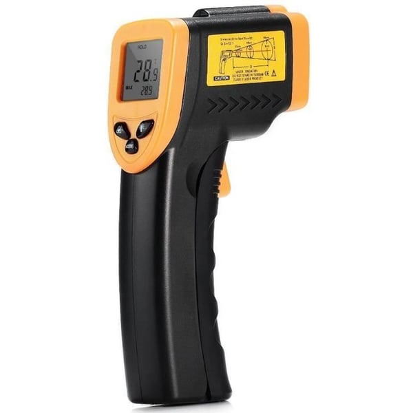 Infrarød termometer - Giuliz - Ideelt til pizzaovn - LED-skærm - Laserpointer - Temperatur op til 550°C