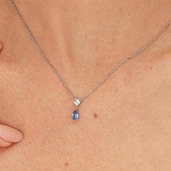 Halsband - BROSWAY - Freedom Blue Fancy FFB109 - Sterling silver - Zirkonium - 45 cm