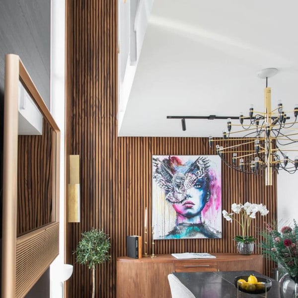 Dekorativa Akustikpaneler i MDF – Set om 4, Teak, 120x60cm