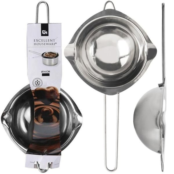 Chokladskål - Inox - 14 cm - Bain-marie - Kapacitet 250 ml - Långt handtag