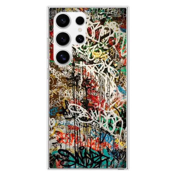 Siliconförstärkt tryckt skal kompatibelt med Samsung Galaxy S24 Ultra Graffiti 1