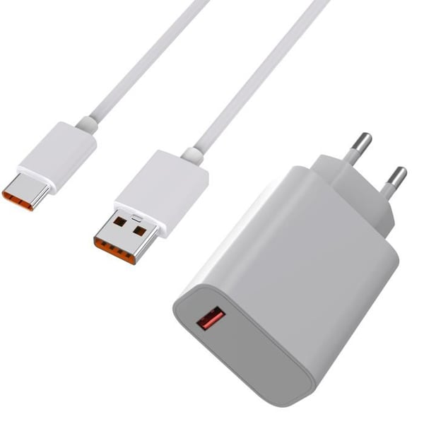Snabbladdare 33W + USB USB-C-kabel för Xiaomi Redmi Note 15 4G Phonillico®