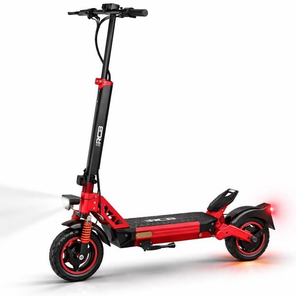 El-scooter D5 ABE NFC 500W/1600W 48V 20.8Ah Räckvidd 80-100km Däck 10'' Dubbel skivbroms Fällbar APP RCB Röd