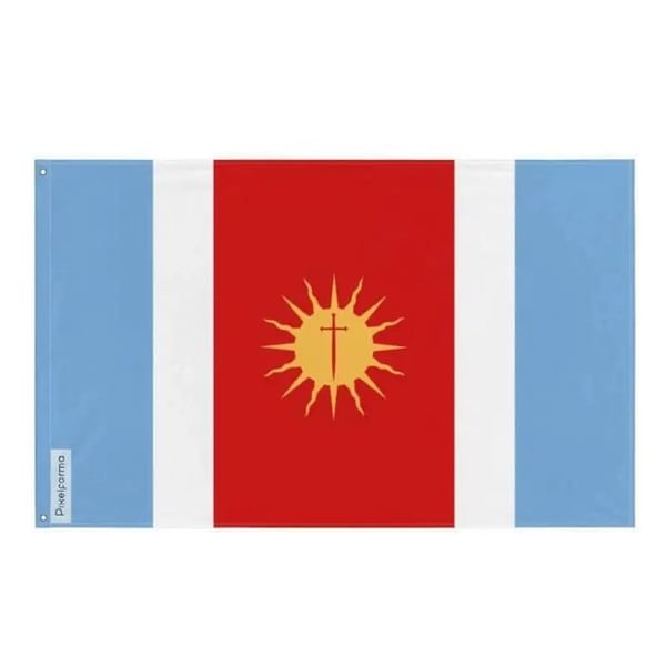 Flagga från Santiago del Estero – 60 x 90 cm – Motståndskraftig polyester – 2 metallöljett – Inomhus / Utomhus – Pixelforma