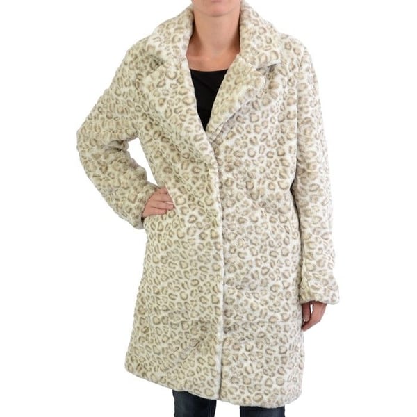 Manteau NA-KD Leopard Fuskpälskom - Svart & Vit Leo