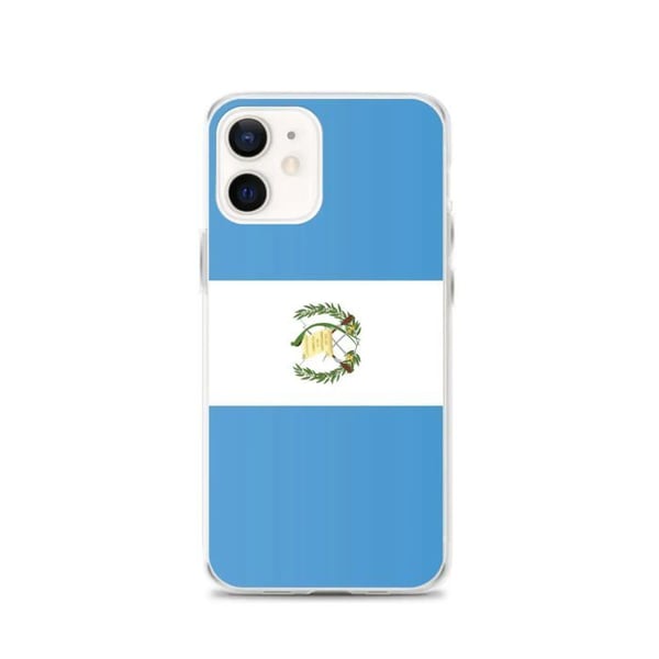 Mobilskal – Guatemalaflagga – Kompatibel med iPhone 12 – Mjuk fodral – Stöttålig och chockresistent – Silikon – Pixelforma
