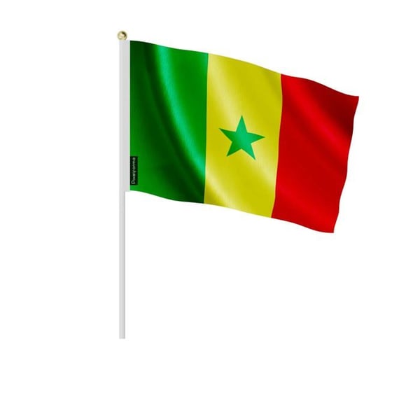 Mini Flagga från Senegal – 30 x 45 cm – Att Hålla i Hand – Polyester – 1 styck – Pixelforma