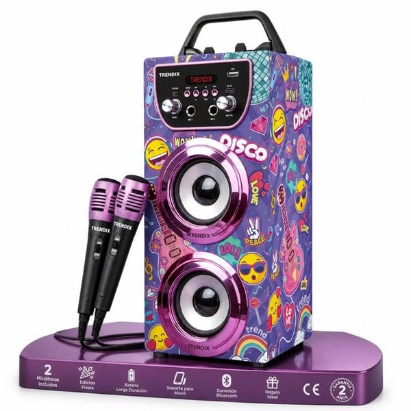 Karaoke Barn Top Singer Högtalare Karaoke Karaoke Barn 2 Mikrofoner | Bärbar Bluetooth Högtalare | Karaoke Högtalare med Mikrofon