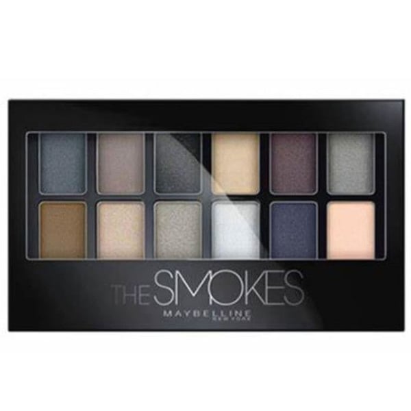 Ögonskuggepalett - MAYBELLINE NEW YORK - The Smokes Ögonskugga - 12 pigmenterade nyanser - matta och skimrande - 9,6 g