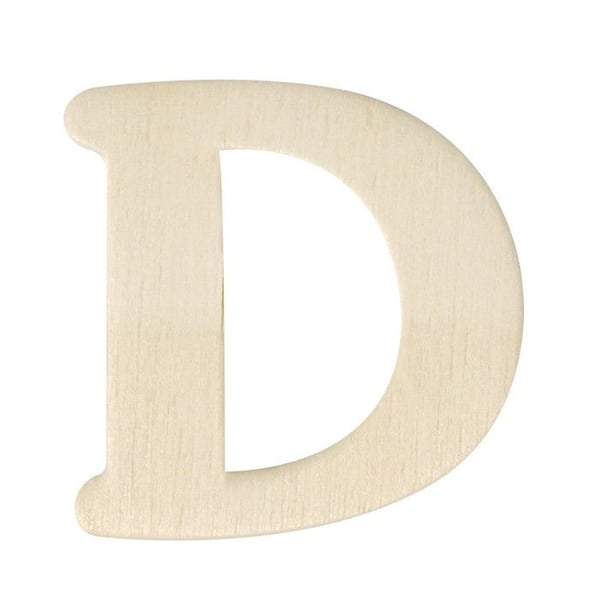 Träbokstäver, 4 cm, D