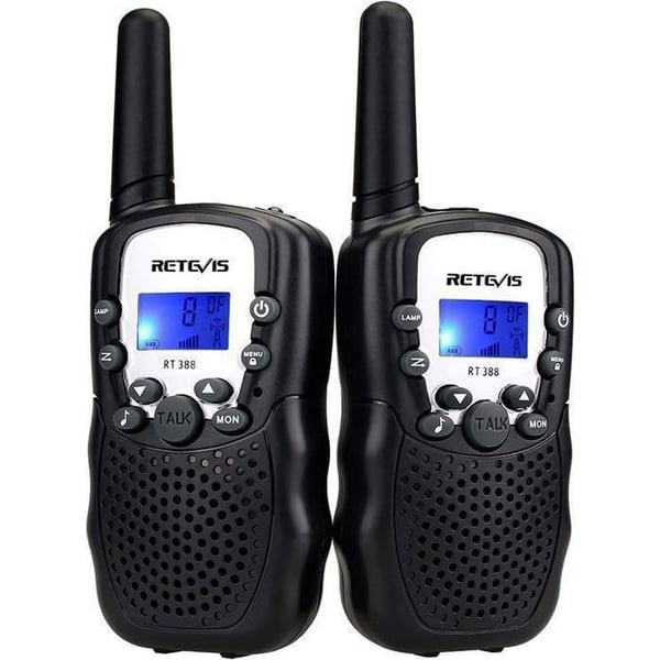 Retevis RT388 Talkie Walkie Barn, 8 Kanaler PMR446 Ficklampa VOX 10 Toner, Gåvor Barn Vandring, Äventyr (Svart)