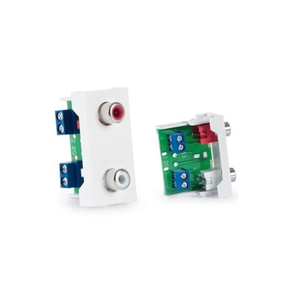 Douille - Fonestar - WP-42R - 2 x RCA - Klar för installation - Vit - 22,5 mm