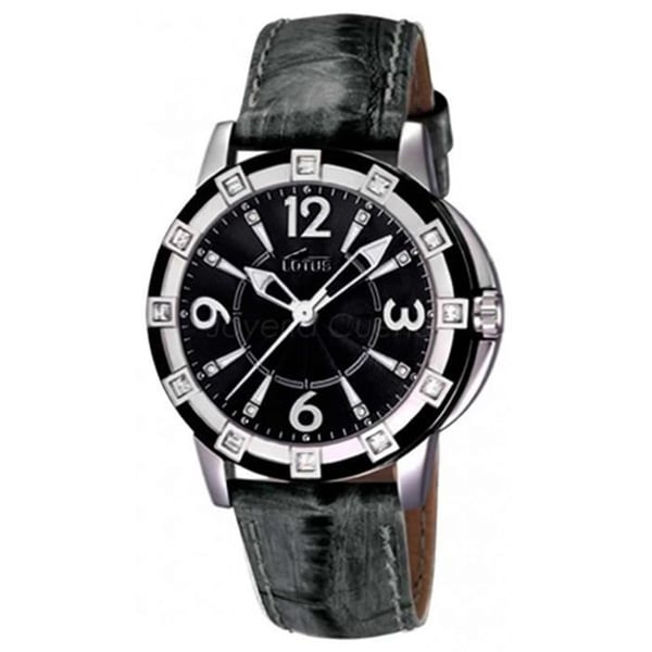 Kvinnoarmbandsur - LOTUS - GLEE 15745-A - Kvarts - Analog - Svart läder