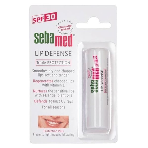 sebamed-lips försvar bekämpar irriterande uttorkningseffekter av miljöpåverkan. regenererar torra läppar