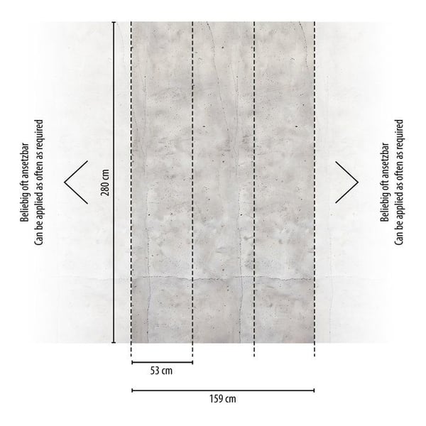 A.S. Creation Fototapet 8.80 x 0.53 m Livingwalls Betong Fototapet Grå 791552 Industriell CosmoLiving av Cosmopolitan