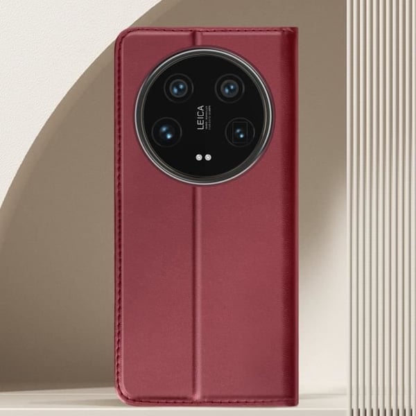 Smartphonefoder - AVIZAR - Xiaomi 14 Ultra - Magnetlock - Kortplats - Röd