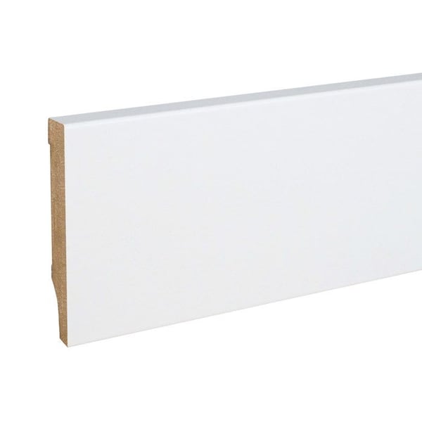 PROVISTON Sockel nr 52 MDF 10 x 58 x 2500 mm vit att limma, skruva & spika Belagd MDF-kärna 12,5 meter | 5 stycken
