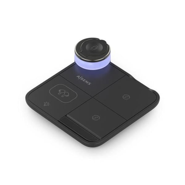 Laddare - AISENS - ASCH-15W4WC062-BK - Trådlös laddning - Svart - För Smartphone, Hörlurar, Smartwatch