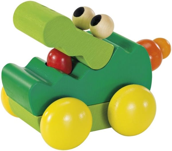 Träbil krokodil - Selecta - Zoolini Croco - Grön - 12 månader - Blandet