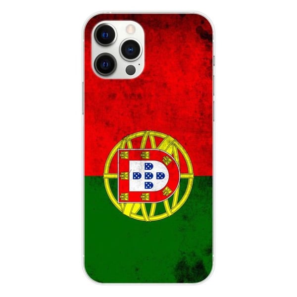 1001Coques - Silikonfodral kompatibelt med Apple iPhone 12 Pro Max - Mönster med Portugals flagga - Originaldesign tryckt i Frankrike
