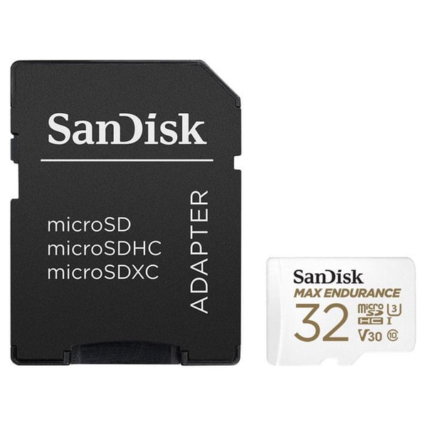 sandisk max endurance microsdhc 32gb kort med adapter svart svart Svart