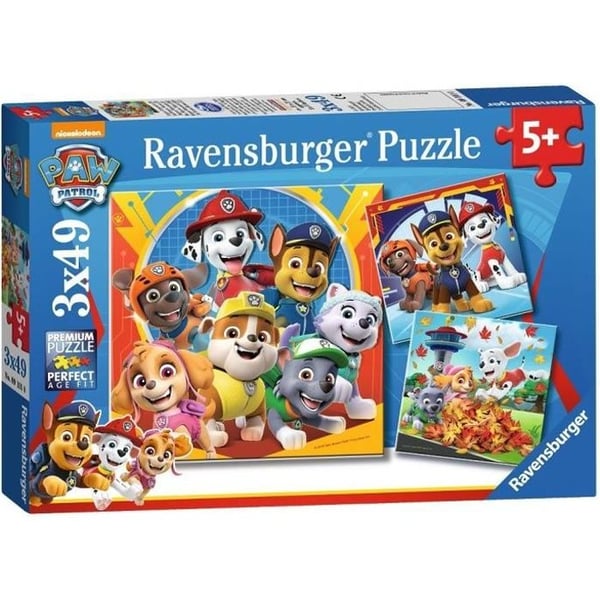 Set med Paw Patrol barnpussel - Ravensburger - 3x49 bitar - Redo att rädda